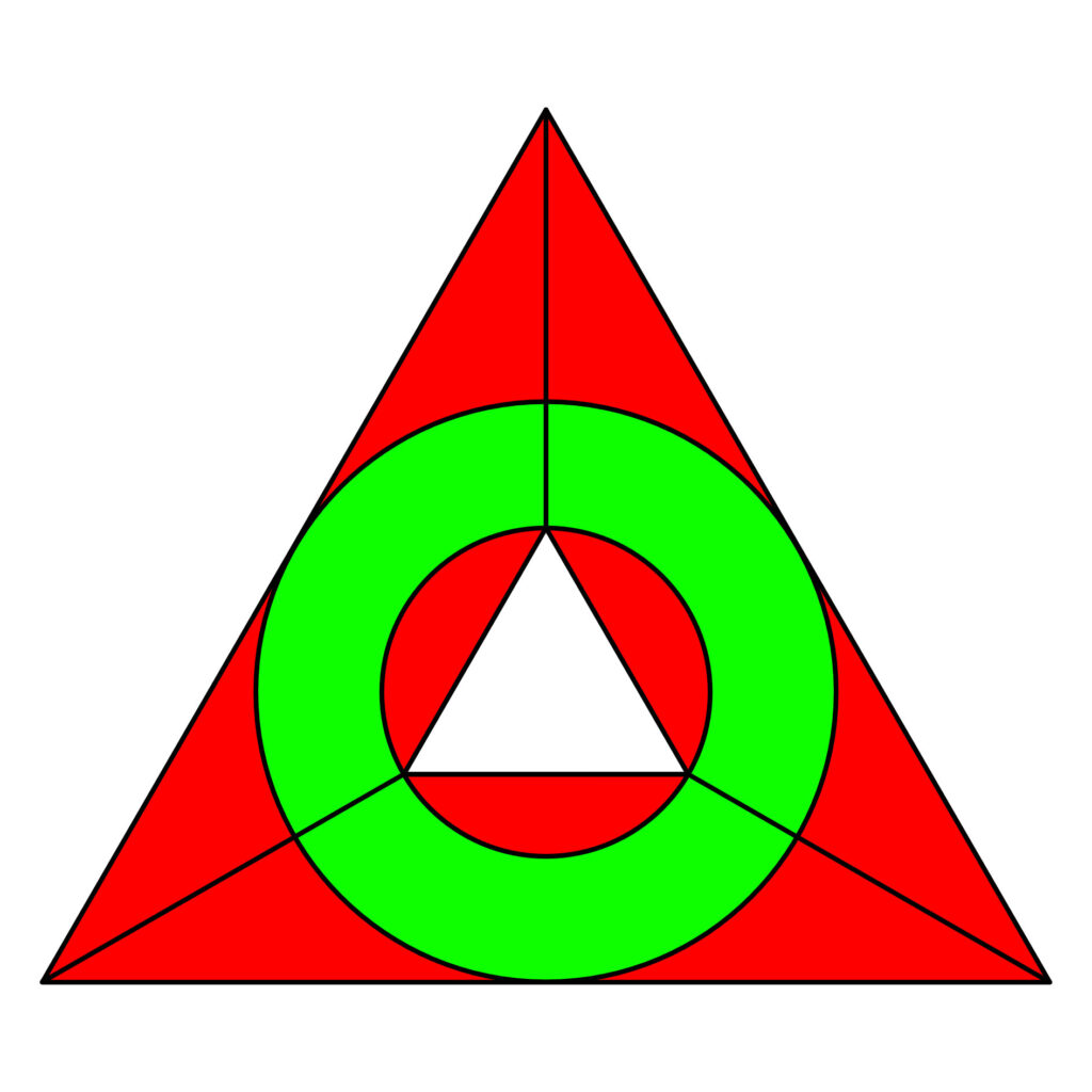 Verschnitt Kreisrring aus einem Dreieck