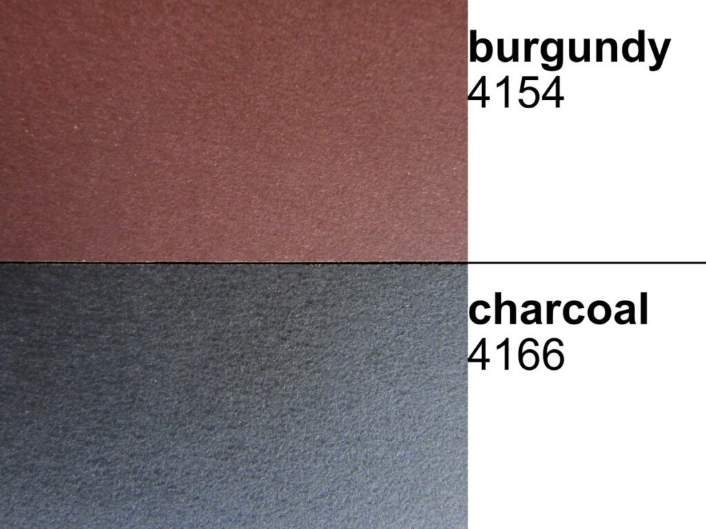 Desktop Linoleum: oben burgundy (4154) unten charcoal (4166)